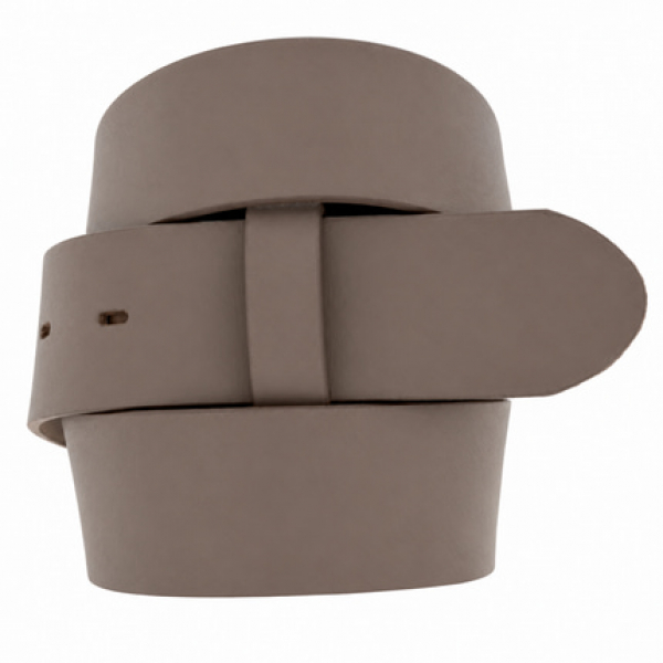 Capri Wechselgürtel von Umjubelt in Taupe aus weichem Leder mit matter Oberfläche, ohne Schnalle