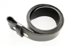 Real leather belt black extra long