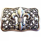 Design Gürtelschnalle Heraldische Lilie silber - Made in Italy - vorne