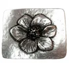 Design Belt Buckle Poppy Blossom antique-silver - Made in Italy - frontview