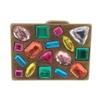 Design Belt Buckle Rhinestone Mix, Made in Italy, nickel-free, fashion style, antique brass, for belts up to 4 cm wide