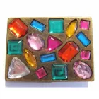 Design Gürtelschnalle Strasssteine Mix, Made in Italy, nickelfrei, Fashion Style, altmessing, für Gürtel bis 4 cm Breite