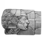 Belt Buckle Biomechanical Head, Man + Technology, cast pewter, color: silver, nickel-free, for belts up to 40 mm wide