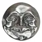 Belt Buckle The Man in the Moon - Moon Face, cast pewter, nickel-free, color: silver, round, for belts up to 40 mm wide