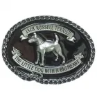 Belt Buckle Jack Russell Terrier, dog breed, silver + black