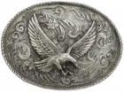 Belt Buckle Flying Eagle + Decorations, cast pewter, nickel-free, oval, 10.5 x 7.5 cm, for belts up to 40 mm wide
