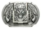 Belt Buckle with Lighter - Tiger & Guns