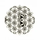 Design-Gürtelschnalle Blume des Lebens Silber von Umjubelt