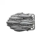Design Gürtelschnalle Fischschwarm Silber von Umjubelt