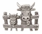 Design Belt Buckle Cow Family