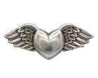 Design-Gürtelschnalle "Angelheart" von Umjubelt, Zamak-Legierung, nickelfrei, Farbe: silber, für Gürtel bis 40 mm Breite