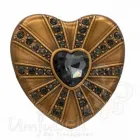 Design Gürtelschnalle Rose Diamond grey von Umjubelt, Fashion, nickelfrei, Herzform, braun, für Gürtel bis 4 cm Breite