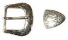 Dornschnalle Texas-Set: Gürtelschnalle 3 cm mit Dorn + Gürtelspitze inkl. Befestigungsmaterial