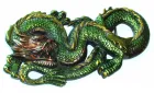 Large Belt Buckle Green Dragon